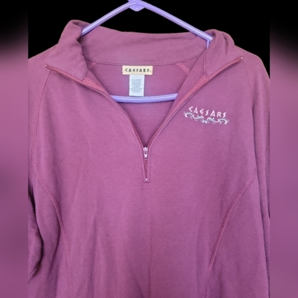 Vintage RARE‎  Caesar’s palace Fleece lined Sweatshirt womans Eggplant M